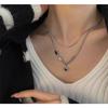 Double-layer Stacked Tetragonal Star Necklace Women's Cold Wind Niche Light Luxury High-end Versatile Couple Collarbone Chain