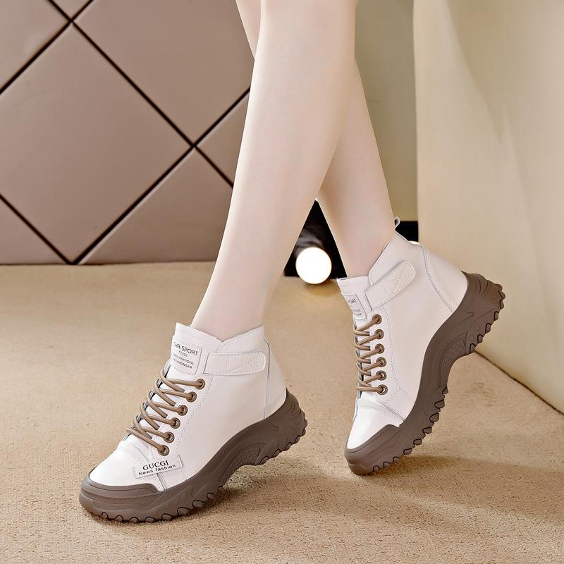 New Martin boots inner heightening platform autumn British style women s boots elastic short boots casual shoes women 34