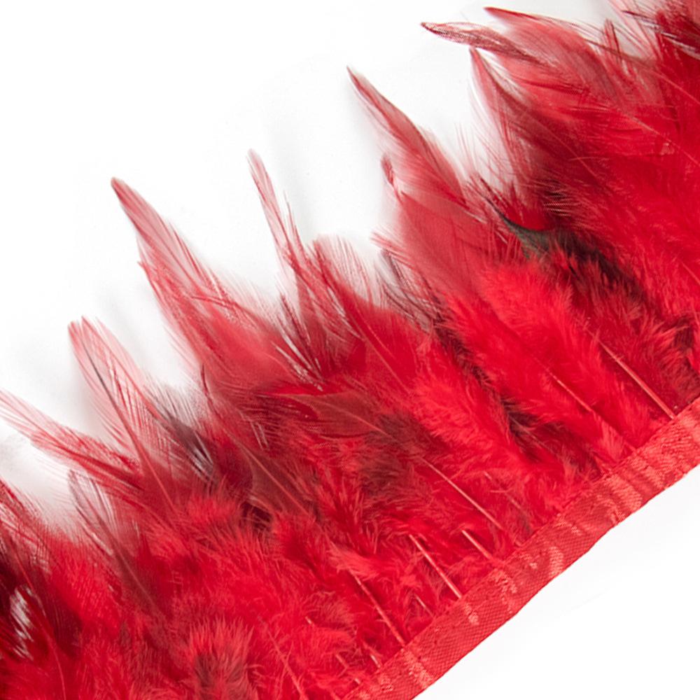 1 Meter Colorful Chicken Feather Tassel Decorated On Tape Chicken Feather With Sewing Fly Dress Lace Decoration