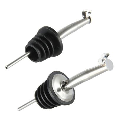 2 Piezas Vertedor Tapón Dispensador de Boquilla para Botella de Whisky Licor Vino de Acero Inoxidable con Tapa