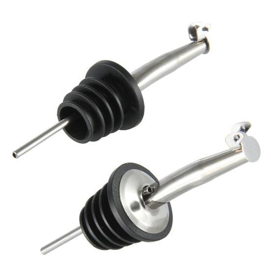 

2Pcs Stainless Wine Whisky Liquor Pourer Stopper Bottle Spout Dispenser with Cap