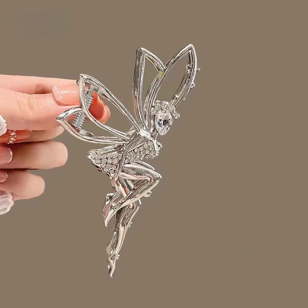 New Luxury Elf Metal Hair Claw for Women Crab Clip Hairpin Crystal Zircon Hair Accessories Shiny Barrette Headband Jewelry Gifts