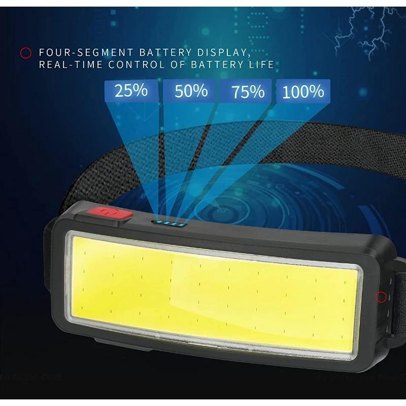 2000LM New COB Soft Lighting Headlights USB Rechargeable Fishing Lights Outdoor Camping Head-mounted Strong Headlights