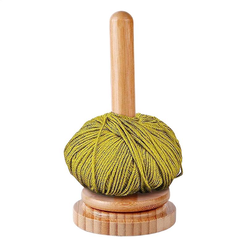 Wood Yarn Ball Holder Paper Towel Rack Vertical Rotating Weaving Tool Rack Storage Winding Roll Holder Dispenser for Crocheting