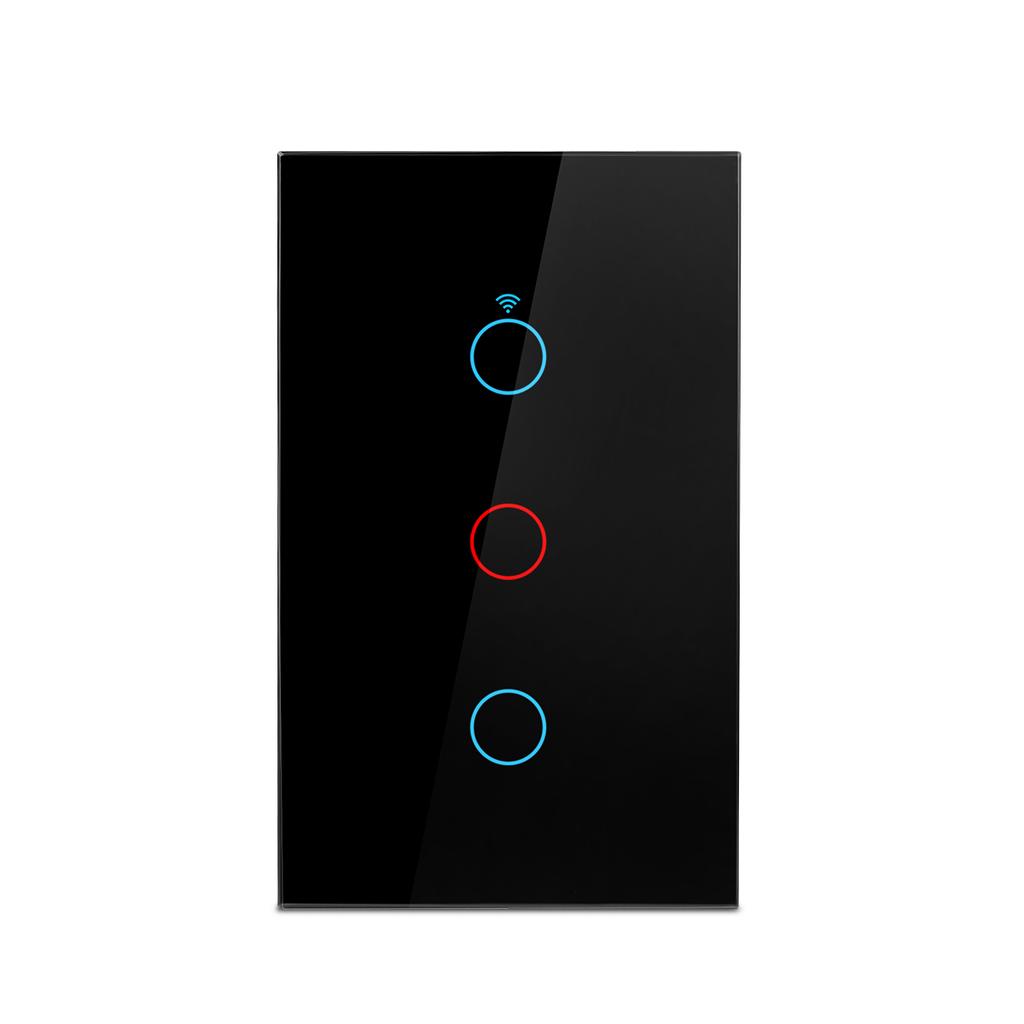 Smart Switches US Neutral Wire/No Neutral Wire Required 1/2/3/4 Gang Light WiFi Touch Switch Works with Tuya Smart Life App