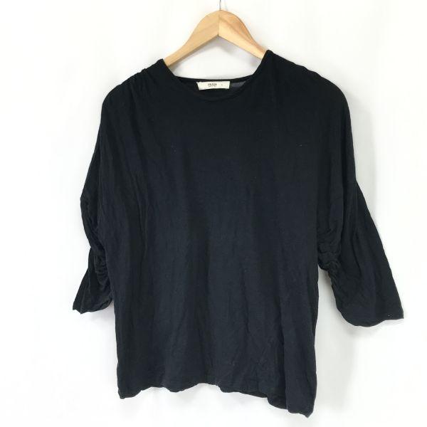 Prada Shirring Sleeve Short Sleeve T-shirt Women's L black(USED)