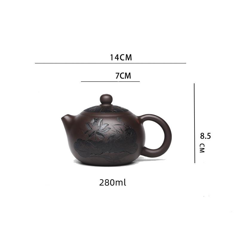 

Исинский фиолетовый глиняный горшок Фиолетовый глиняный чайник Ручной работы чайник Керамический горшок 280 мл Подарочный китайский чайный сервиз в стиле кунг-фу для заваривания чая