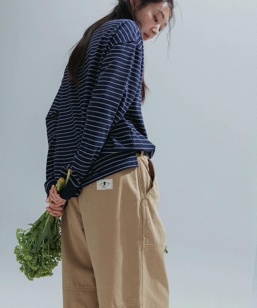 ANNEHEARTS Panel Detail Wide Pants_Beige