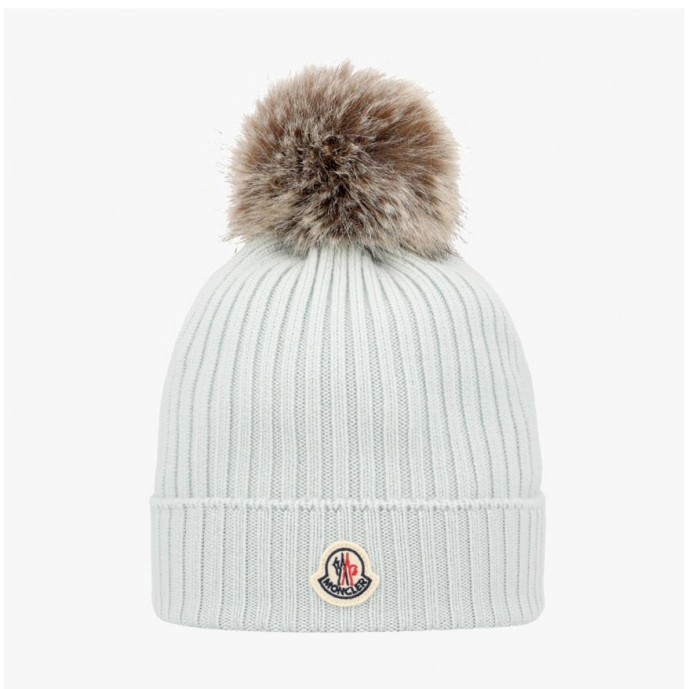 Moncler Pompom Beanie Logo Patch 3b00007 A9327 91z