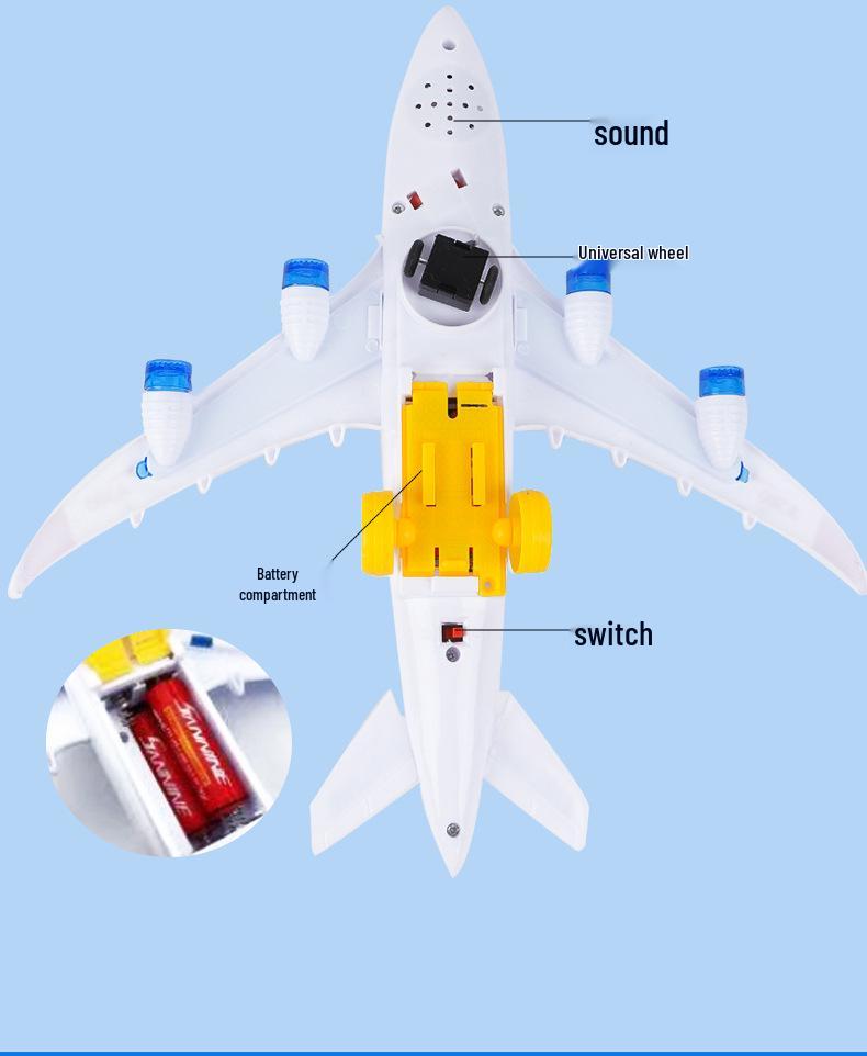 Children's Electric A380 Airliner Toy with Lights and Music