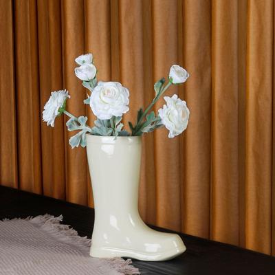 Creative Ceramic Vase Boots Shoe Flower Arrangement Hydroponics Accessories Flower Vase Porcelain Ornaments Home Decoration
