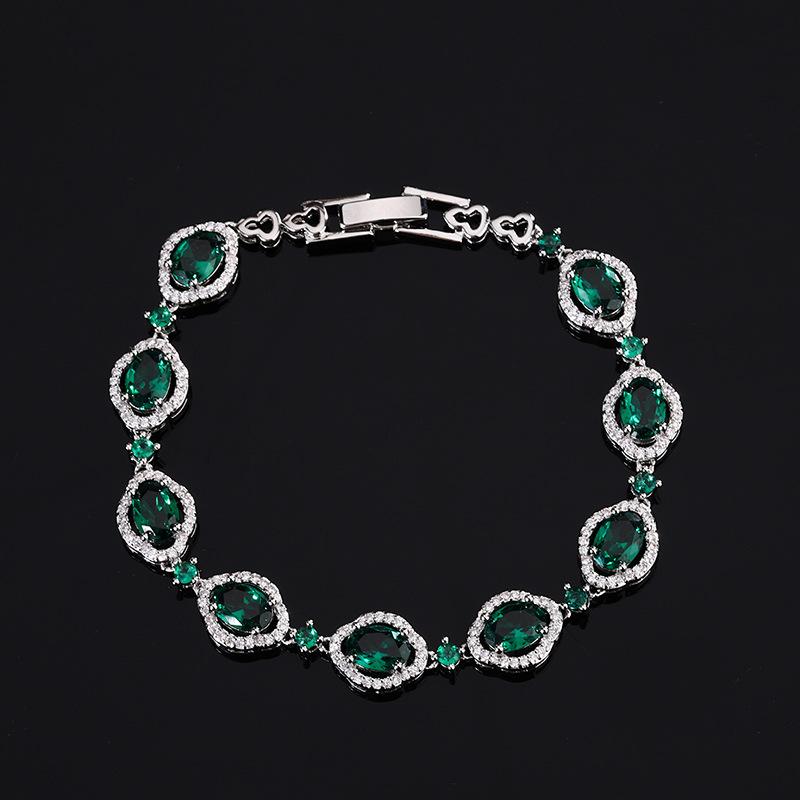 Herbst und Winter neue Mode Armband farbigen Schatz Frauen rosa Diamant Smaragd Licht Luxus exquisite vielseitig Schmuck Mode