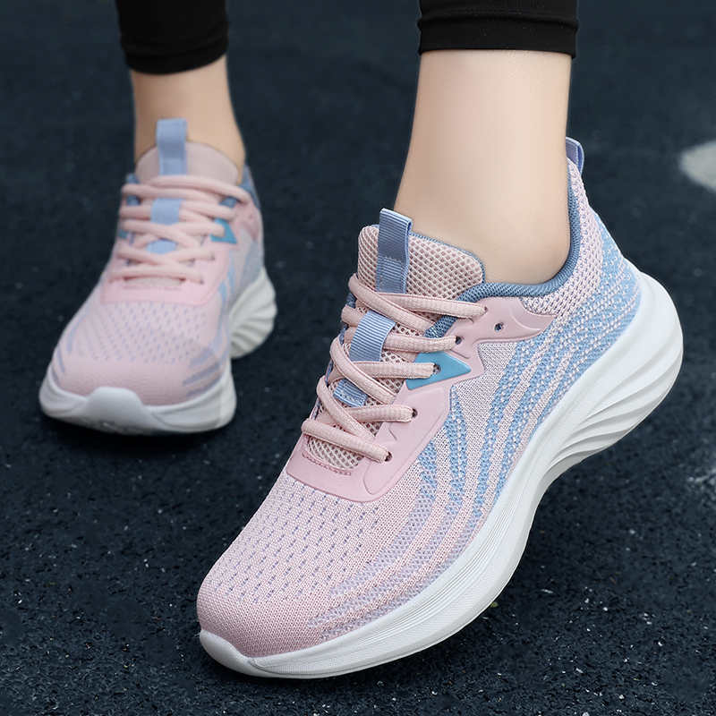 Fashion Rubber Sole Round Tip Women Purple Sneakers Woven Gym For Shoes Large Size Sports Upper Visitors Super Comfortable Gym