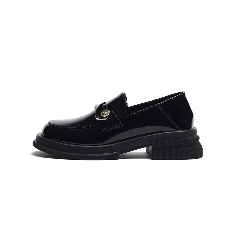 Super yuan small leather shoes women's 2025 autumn new temperament British style black platform versatile loafers fashion shoes