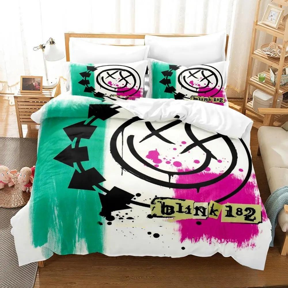 3D Gedrucktes Musikband B-Blink-182 Bettwäscheset Jungen Mädchen Twin Queen King Size Bettbezug Kissenbezug Bett Jungen Erwachsene Heimtextilien