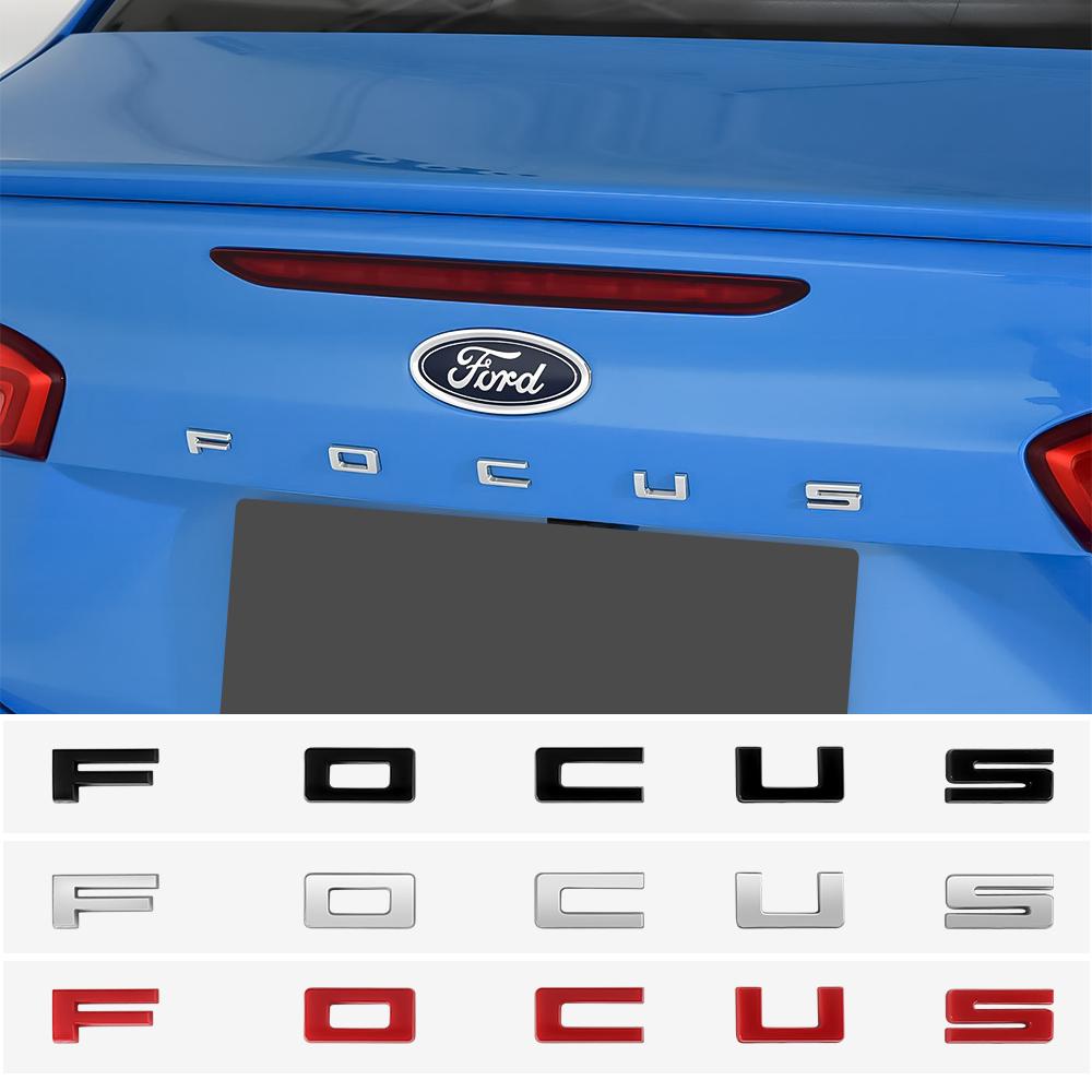 ACS1 3D ABS Car Styling Trunk Focus Letter Sticker Badge Exterior Auto Accessories For Ford MK3 Mondeo MK4 Mustang Ranger Kuga MK3