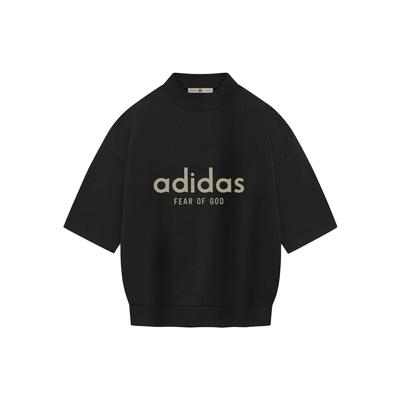X Fear of God Athletics Maglia Pesante a Maniche 3/4 Collo Alto Nera Unisex Top IS6839