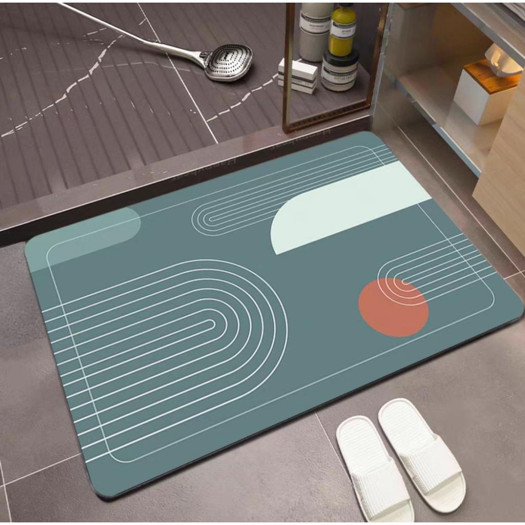 HOMZY Super Absorbent Diatom Mud Non-slip Bathroom Mat Toilet Anti-skid Bathtub Foot Mat Kitchen Living Room Floor Mat Home Decor