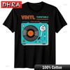 Vinyl Draaitafel Platen Muziek Unisex T-shirt Retro Audio Speler in T-shirt Heren Ademend Ronde Hals T-shirt Los Comfortabel Cool Bovenkleding
