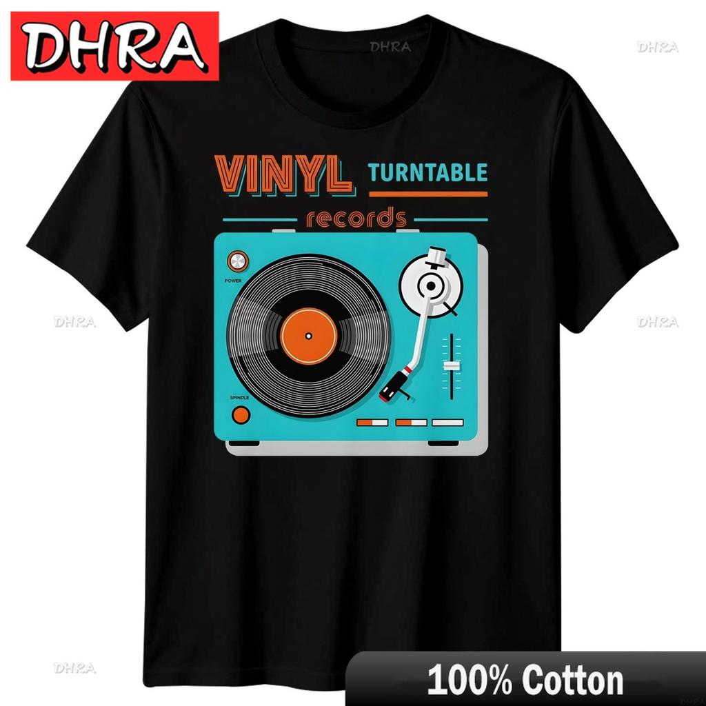 Vinyl Turntable Records Music Unisexs TShirt Retro Audio Player In T Shirt Homme Breathable Crew Neck Tee Loose Comfy Cool Tops