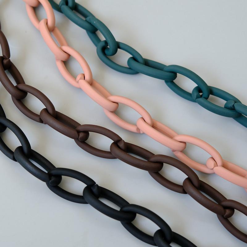 New Fashion Phone Chain Accessory Matte Candy Black Resin Phone Case Chain Frosted Strap Women Crossbody Shoulder Chains