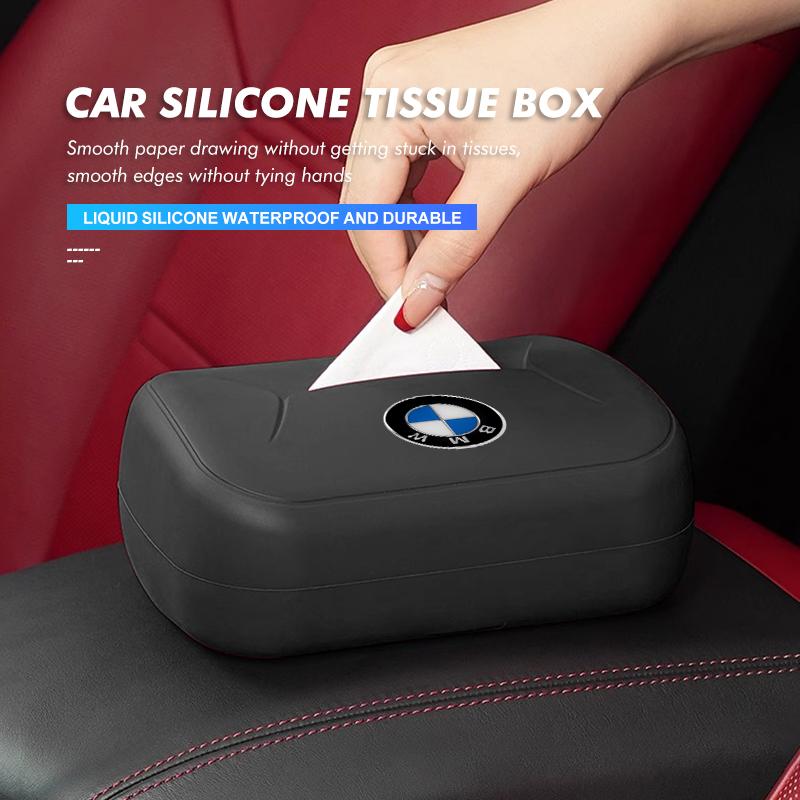 For BMW Hot 2025 For BMW 1/2PCS Silicone Tissue Boxes Car Interior Storage Boxs Accessories E91 E92 E93 E60 F10 F30 E39 E36 E87