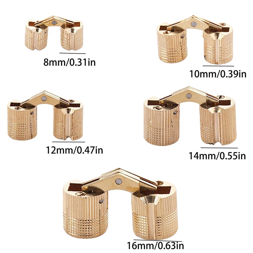 2Pcs Metal Furniture Hinge Cylindrical Cabinet Concealed Door Hinges Furniture Hardware for Wood Box Handicrafts