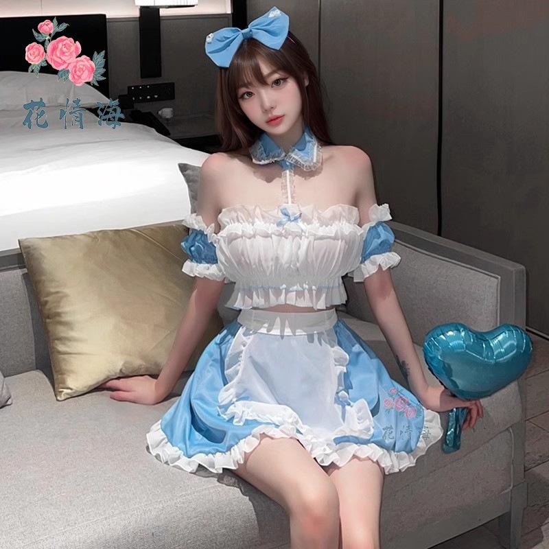 Sexy Lingerie Lace Sweetheart Maid Outfit Small Breasts Show Big Lust Sexy Naked Back Buttocks Uniform