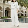 ZANZEA Lässiges zweiteiliges Anzug-Set für Damen mit 3/4-Ärmeln, Bluse und Hose
