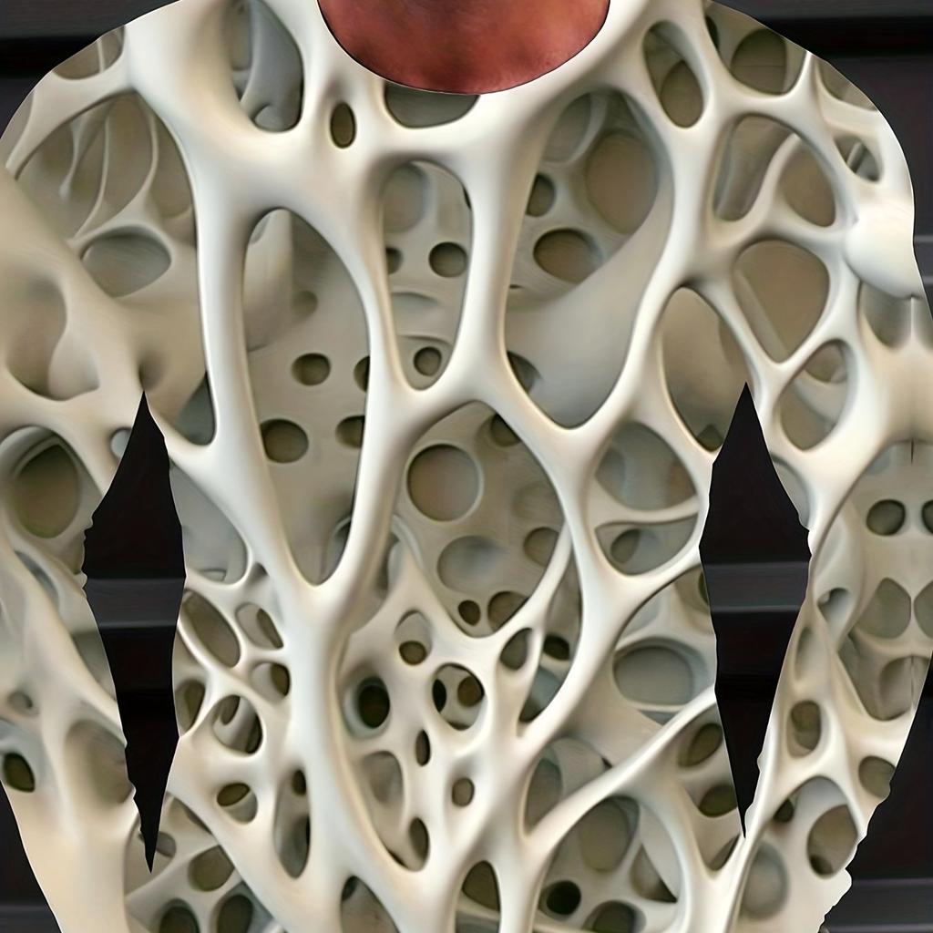 T-shirt imprimé motif 3D pour hommes grande taille, t-shirts à manches longues surdimensionnés pour hommes, vêtements pour hommes