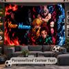 Wall Hanging Tapestry Custom NameDemon Slayer Pattern Personalized Printed Fabric Wall Decor