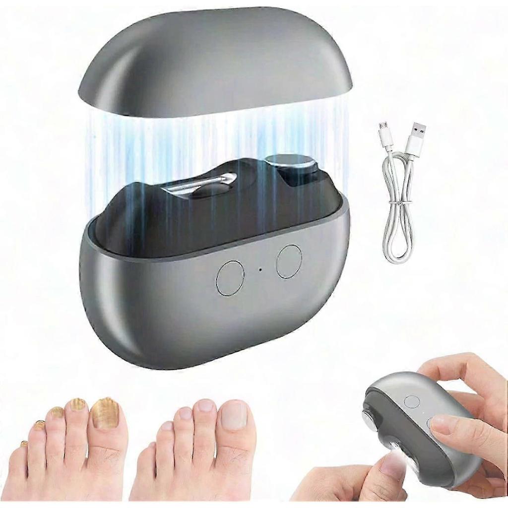 Electric Nail Clipper for Seniors with Safe Rounded Blade & LED Light, Painless Toenail Trimmer for Thick Nails