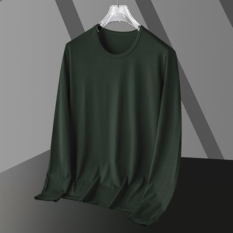 Pánské spodní tričko s dlouhým rukávem a kulatým výstřihem, Všestranné, Trendy, Rychleschnoucí, Sportovní top slim-fit střihu