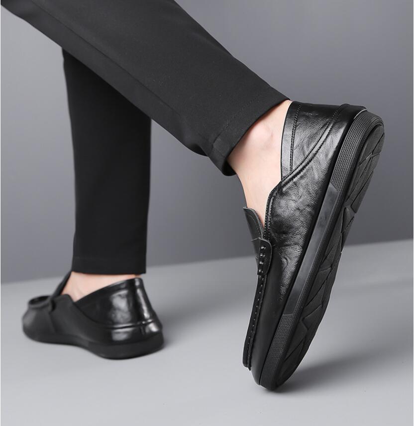 Мода Мода Мужская Повседневная Кожаная Обувь Мужская Классическая Ретро Пенни Лоферы — фото 4