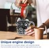 Nerezový hrnek V6/V8 Motor Kávový hrnek Odolný Nerezavějící 350ML Hrnek s designem motorů s uchem pro automobilové nadšence