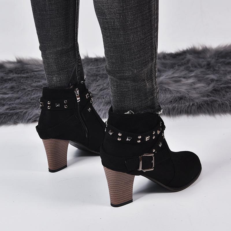 Women's High-Heeled Leather Boots - Autumn/Winter 2021 European & American Style