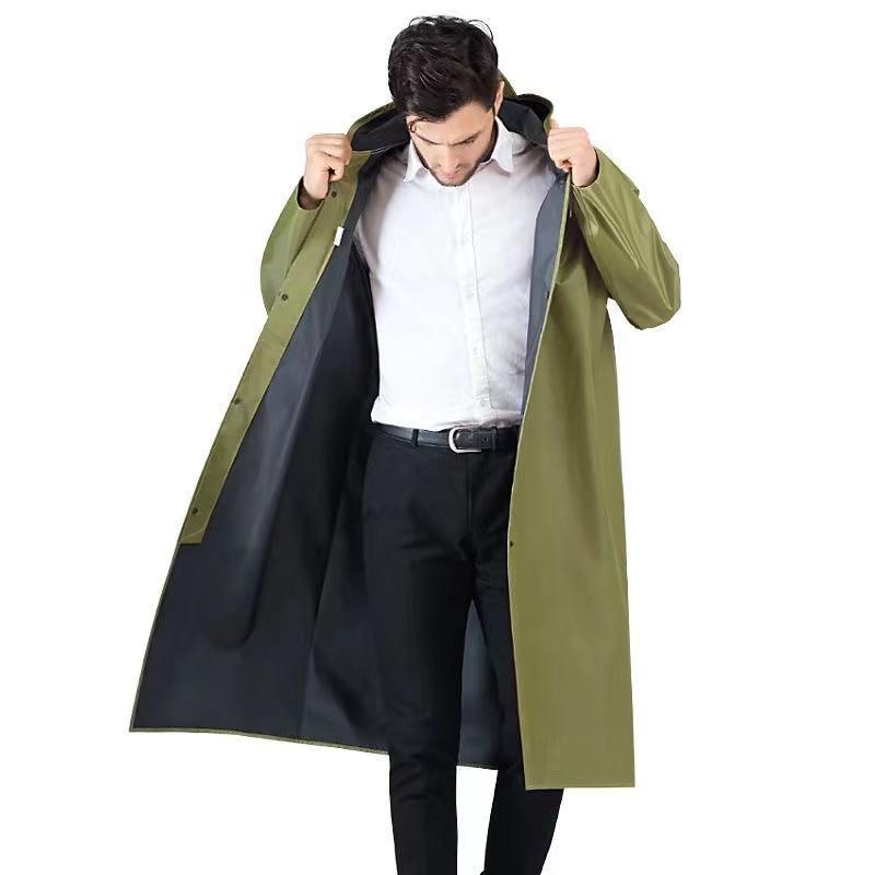 Unisex Full-Length Reflective Rain Poncho - Thickened for Labor Protection