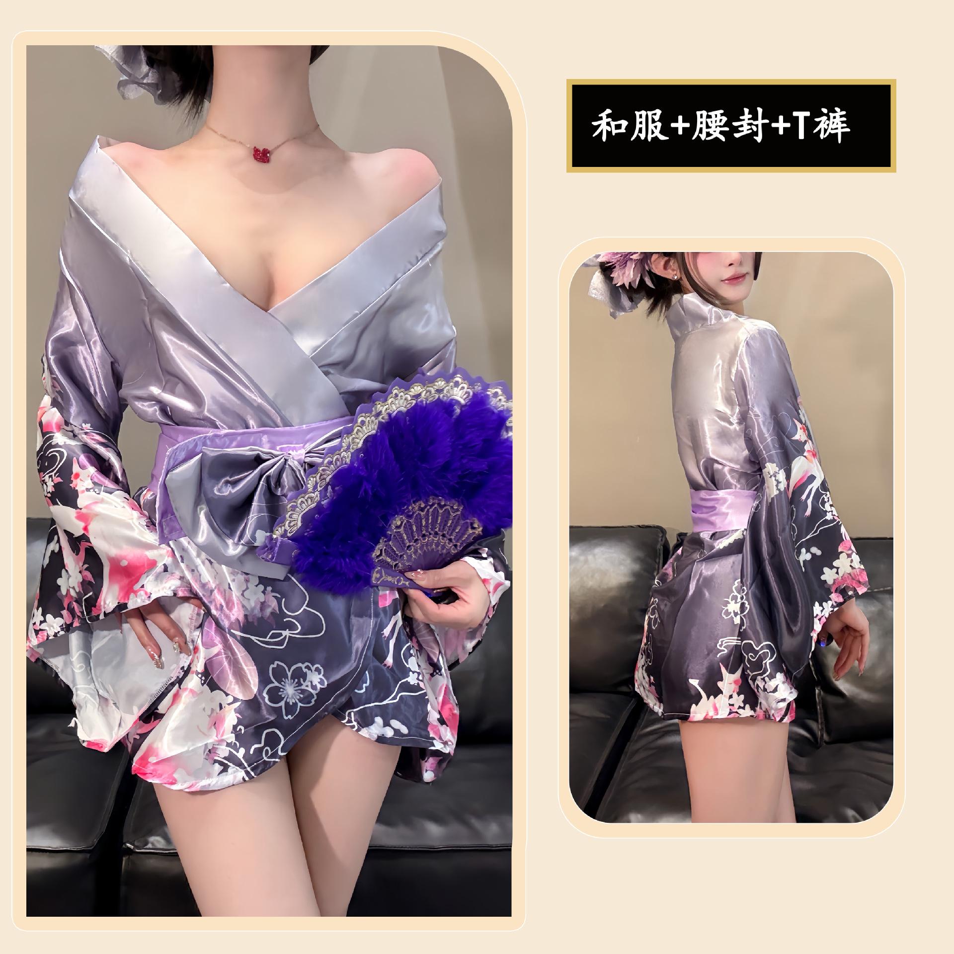 

Сексуальные одежды сексуальный глубокий V двухмерный открытый сердечный японский халат униформа чистое желание костюм пижамы женщины One size