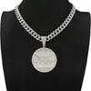Exaggerated Large Round Pendant Necklace - Trendy Hip Hop Cuban Chain for Men