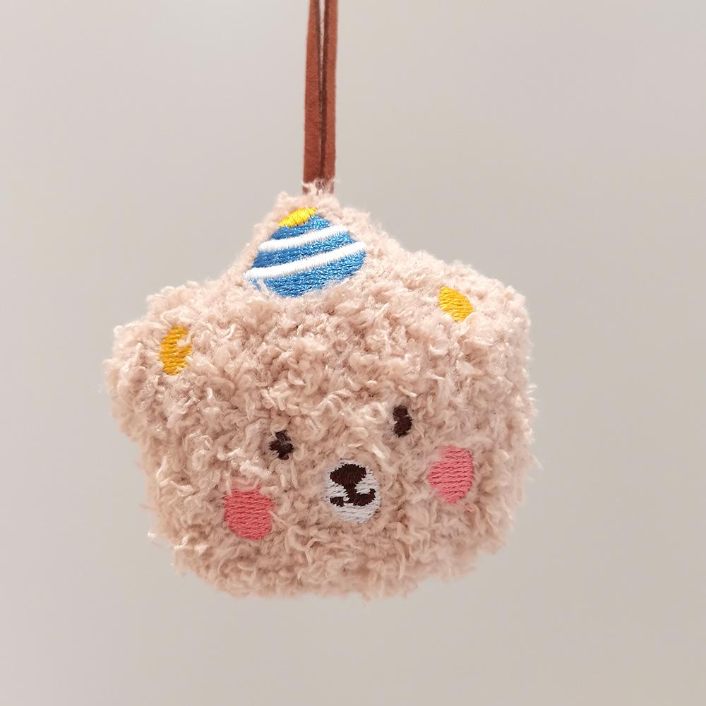 Korean Version of Bear Name Pendant Name Sticker Cute Bear Head Bag Pendant Plush Doll Hanging Decoration