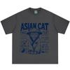 Asian Cat Funny Meme Tshirt Unisex Unisex Fashion Tshirt Summer Shortsleeved Loosefitting Casual Cotton Tshirts Streetwear Tops