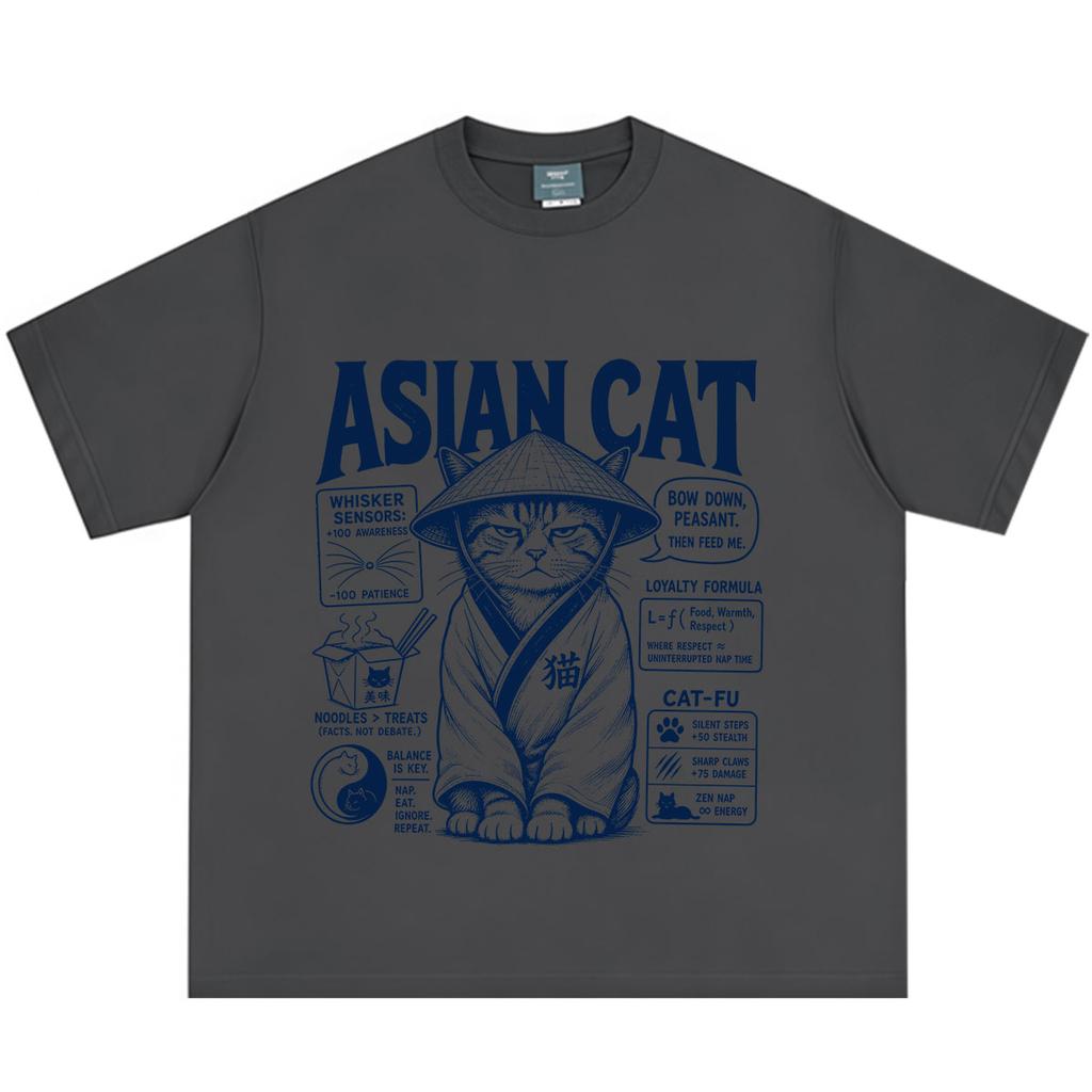 Asian Cat Funny Meme Tshirt Unisex Unisex Fashion Tshirt Summer Shortsleeved Loosefitting Casual Cotton Tshirts Streetwear Tops