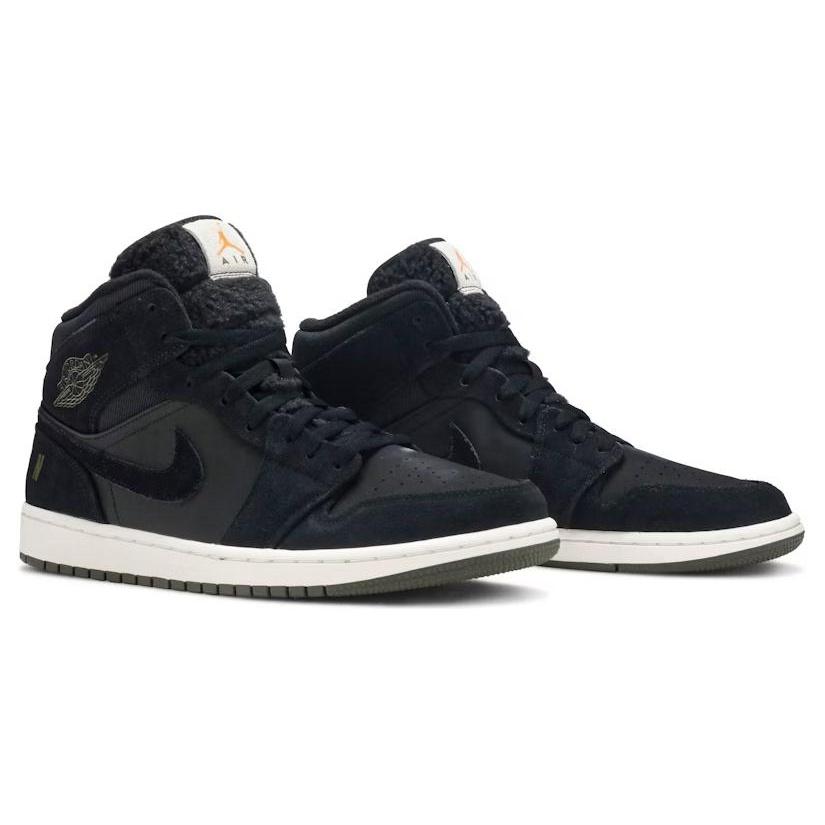 Jordan 1 Mid Black Olive Canvas Men's BQ6579-001