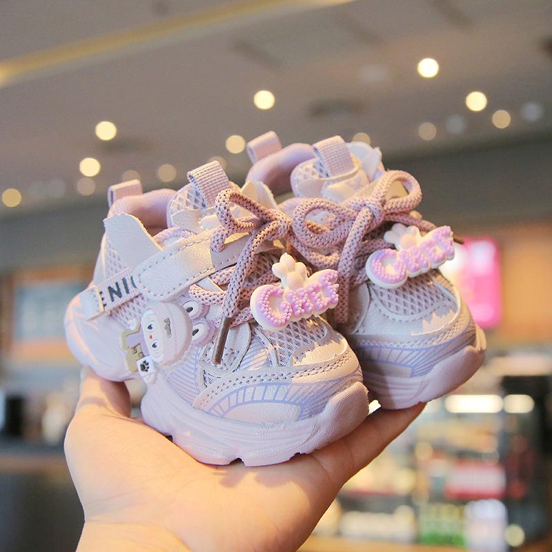 

Children s Shoes - Boys and Girls Casual Breathable Velcro Running Shoes with Anti-slip Properties 17 фиолетовый