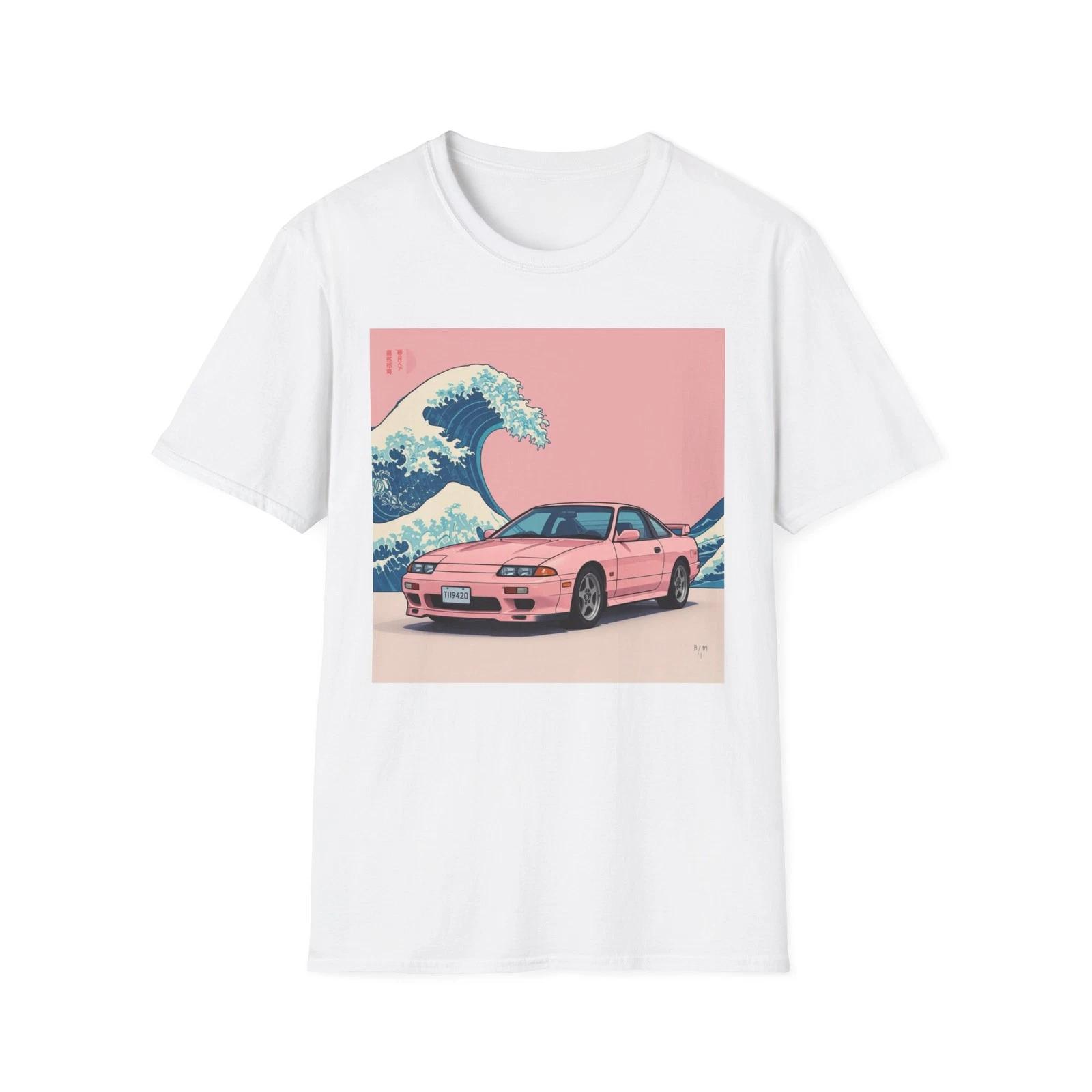 240SX Pink T-Shirt JDM S13 Great Wave Japanese Art Car Graphic Tee XXXXL