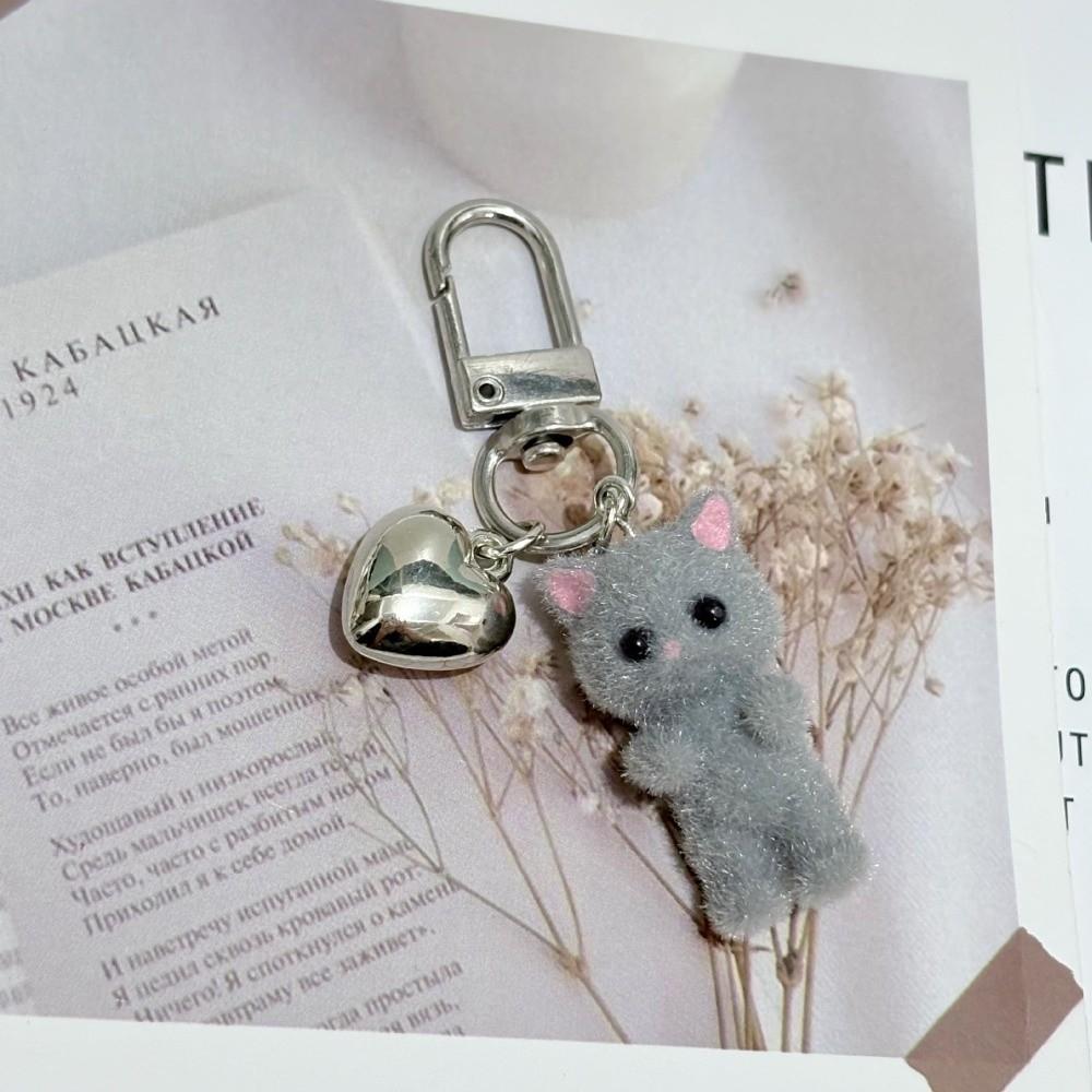 Ornaments Cat Keychain Bag Hanging Car Key Ring Personality Plush Cat Pendant  Gifts