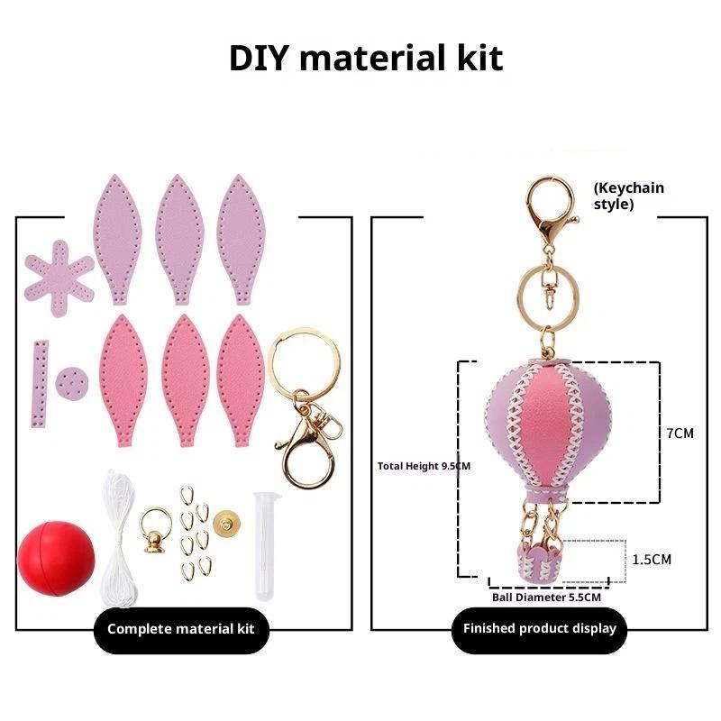 Phone Straps  Air Balloon Diy Keychain Leather Versatile Car Key Ring Handmade Ins Keychain Lanyard Bag Charms