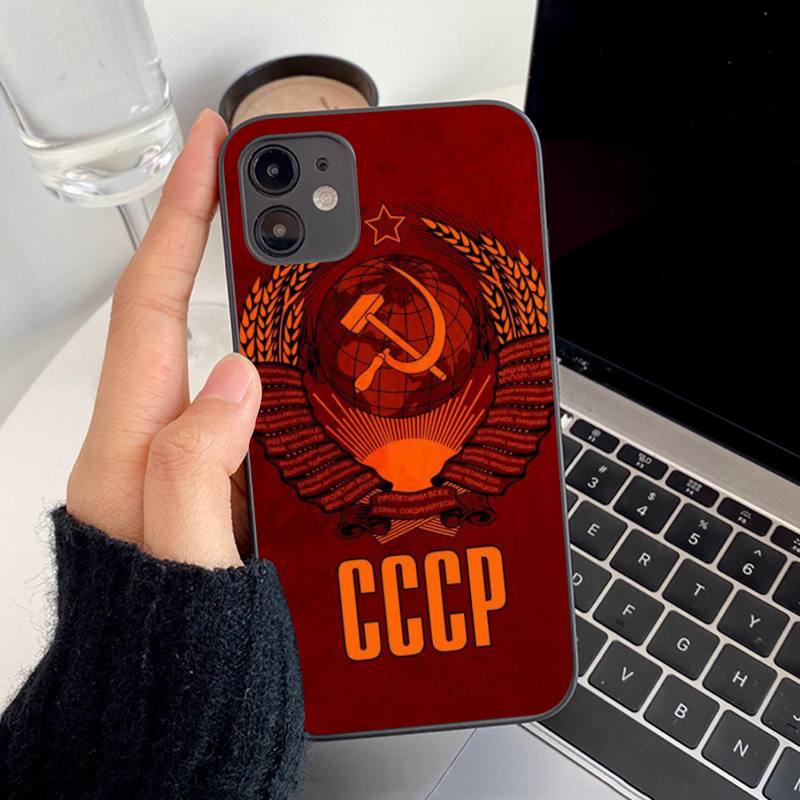 Soviet Union USSR Grunge Flag Phone Case for iphone 13 8 7 6S Plus X 5S SE 2020 XR 11 12 mini pro XS MAX