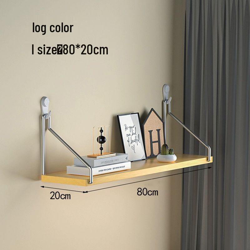 Punch-Free Wall-Mounted Iron Art Storage Rack for TV, Living Room, or Bedroom Décor.