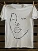 Minimalist Black Line Face Print T-Shirt